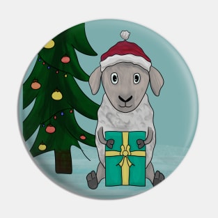 Sheep Christmas Pin