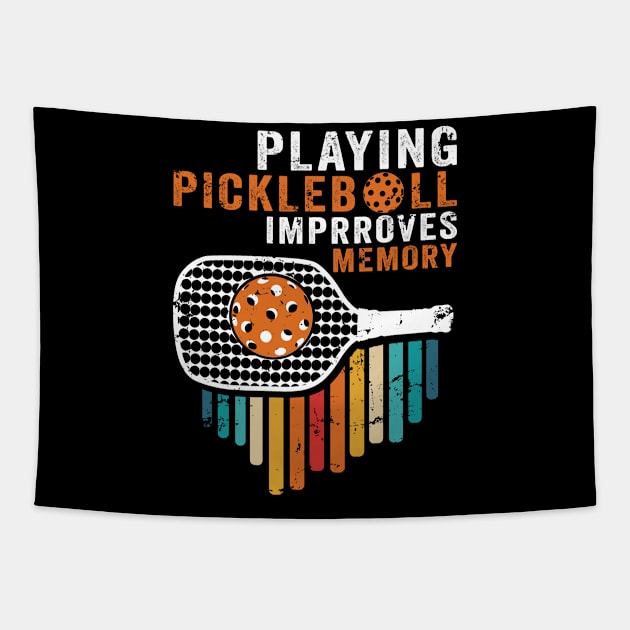 Playing Pickleball Improves Memory Retirement gifts Tapestry by PunnyPoyoShop