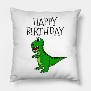 T-Rex Dinosaur Happy Birthday Pillow