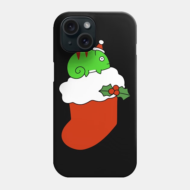 Christmas Stocking Chameleon Phone Case by saradaboru