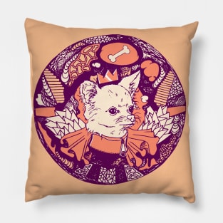 Peach Circle of the Chihuahua Pillow