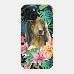 Tropical Long Haired English Cream Dachshund Doxie 2 Phone Case