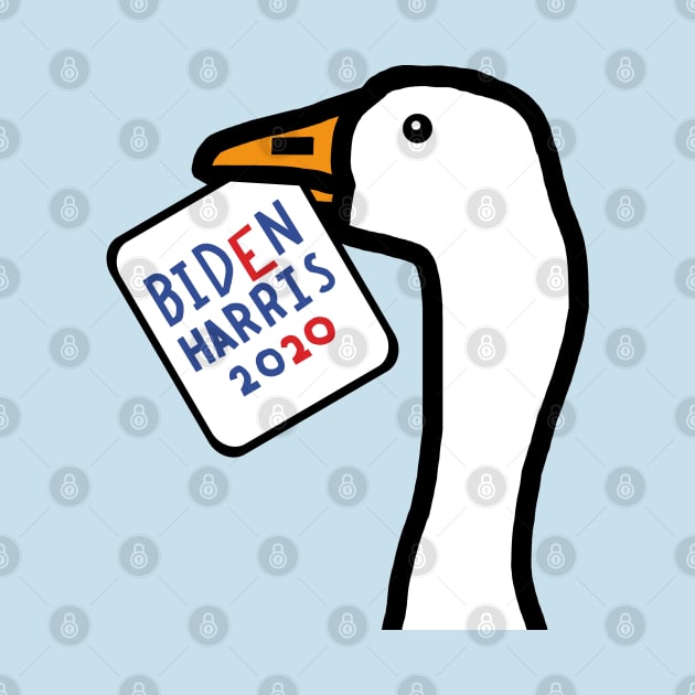 Portrait of a Goose with Stolen Biden Harris Sign by ellenhenryart