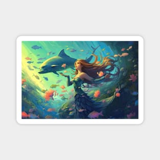 Oceanic Siren: Pastel Delight of a Mermaid Magnet