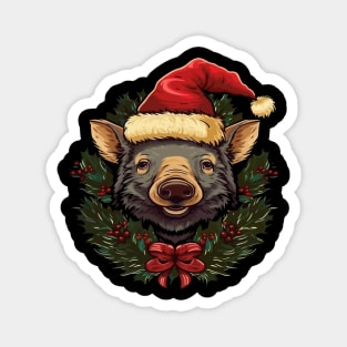 Wild Boar Christmas Magnet