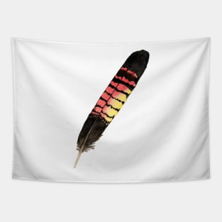 Watercolor Red-tailed cockatoo feathers painting Tapestry