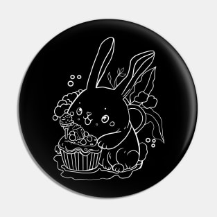 Sweet Bunny with a Cupcake Pin