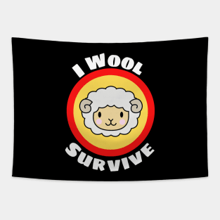 I Wool Survive - Cute Sheep Pun Tapestry