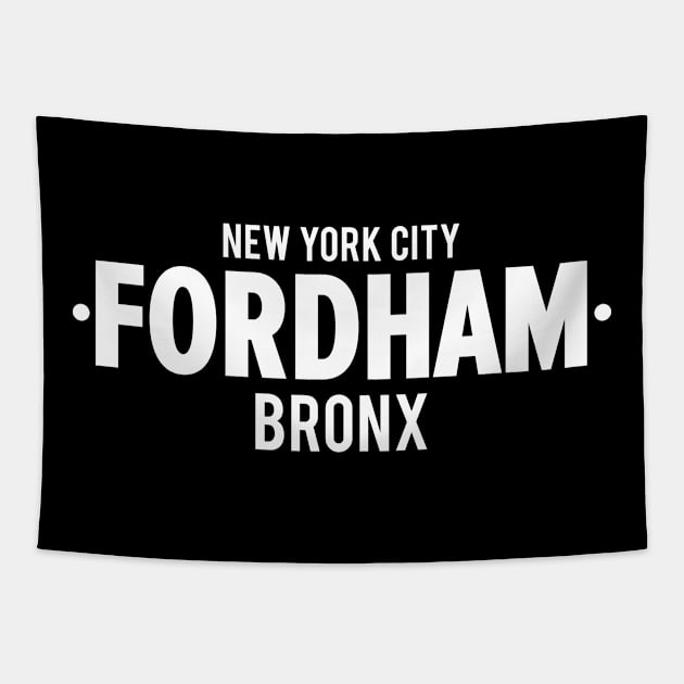 Fordham Bronx Modern Minimalistic Typography Design Tapestry by Boogosh