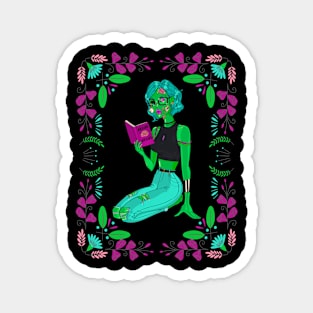 Zombie Girl Book Lover - Goth Monster Reader Magnet