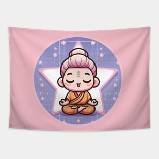 Chibi Budda God Meditating Tapestry