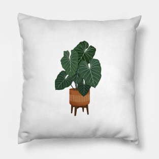 Colocasia Plant Illustration Pillow