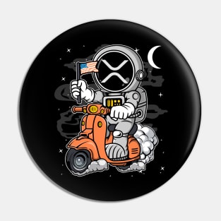 Astronaut Scooter Ripple XRP Coin To The Moon Crypto Token Cryptocurrency Blockchain Wallet Birthday Gift For Men Women Kids Pin