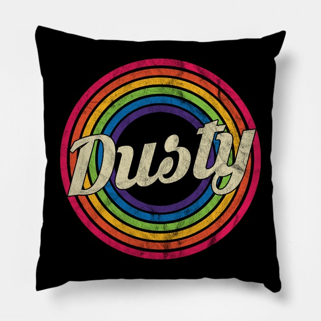 Dusty - Retro Rainbow Faded-Style Pillow by MaydenArt