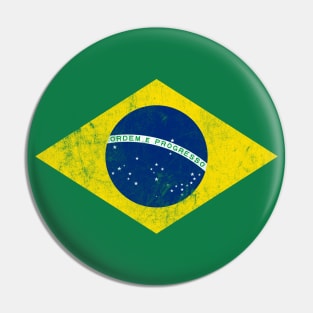 Brazil // Vintage Look Faded Flag Design Pin