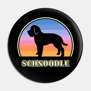 Schnoodle Vintage Sunset Dog Pin