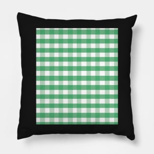 plaid checked pattern vichy tartan green Pillow