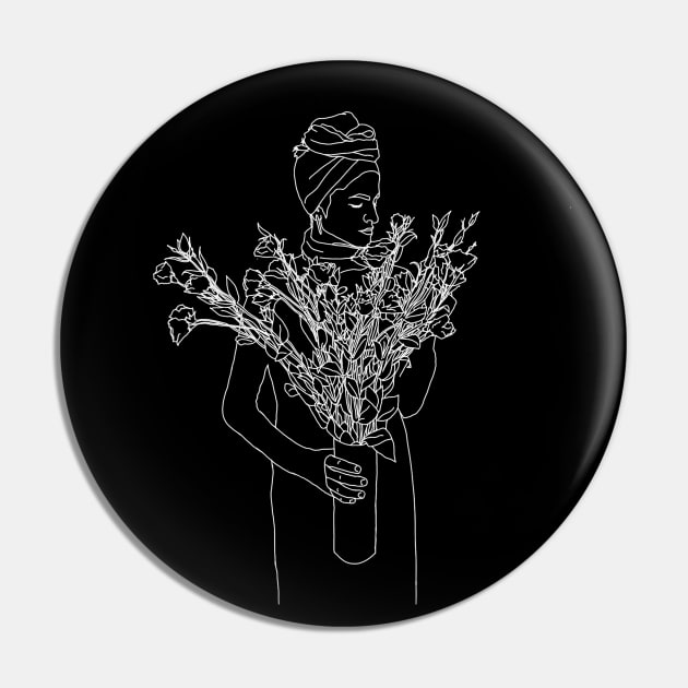 Woman with flowers Pin by danatomashevych