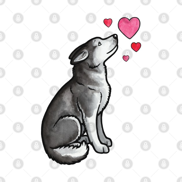 Siberian Husky love by animalartbyjess