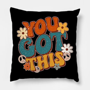 Groovy Motivational Testing Day Teacher Student You Got This Pillow