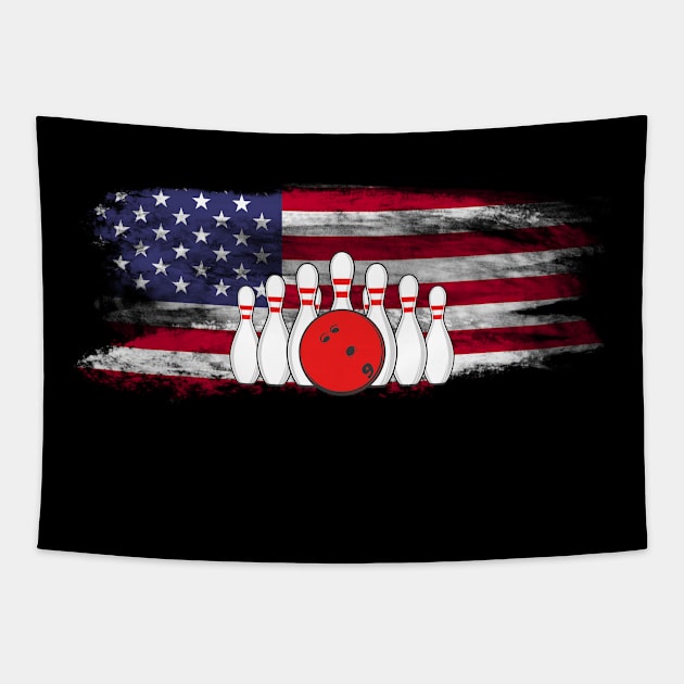 American Flag Bowling Apparel - Bowling Clothing for Bowlers Tapestry by Peter smith