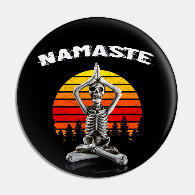 Namaste Yoga Skeleton Pin by By Diane Maclaine