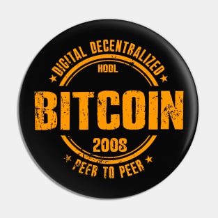 bitcoin - digital decentralized peer to peer Pin