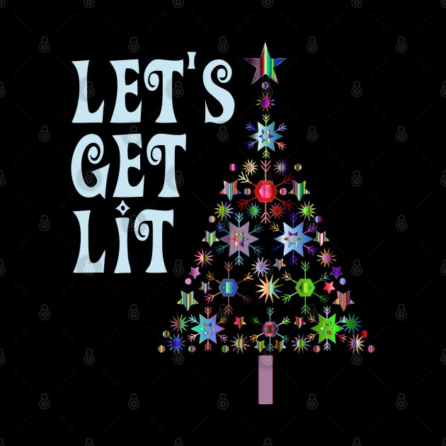 Funny Christmas Tree Let's Get Lit by finedesigns