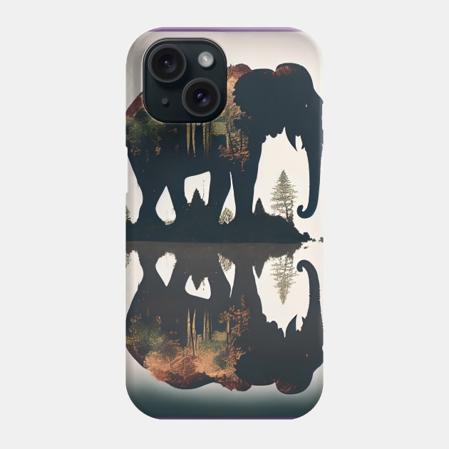 Elephant double exposure Phone Case by ABART BY ALEXST 