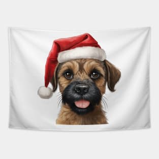 border terrier christmas Tapestry