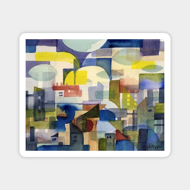 Cityscape with Clouds Magnet by JCPhillipps