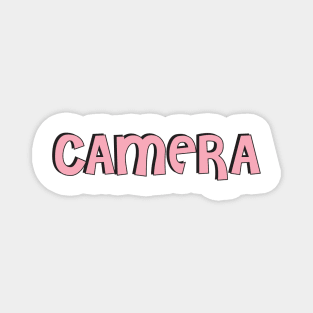 Film Crew On Set - Camera - Pink Text - Front Magnet