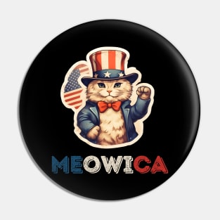 Meowica  - Uncle Sam Cat USA Pin