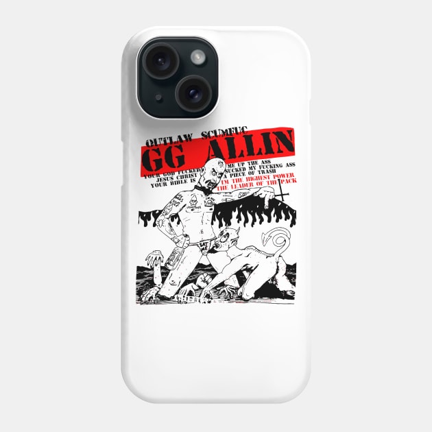 GG Allin Outlaw Scum Vintage \m/ Design Phone Case by darklordpug