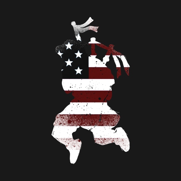 JUMPING BAGPIPER AMERICA by Tee Trends