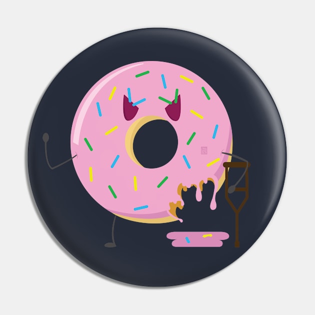 Frosted Donut Monster Pin by BORED Creative Threads