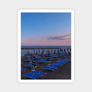 Sunset Blue Pink Sky Colors Beach Summer Relax Travel Italy Magnet