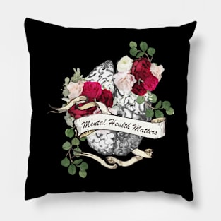 Brain Floral, Mental Health Matters 12 Pillow