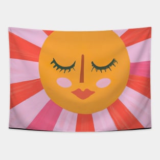 Minimalist Sun Face Tapestry