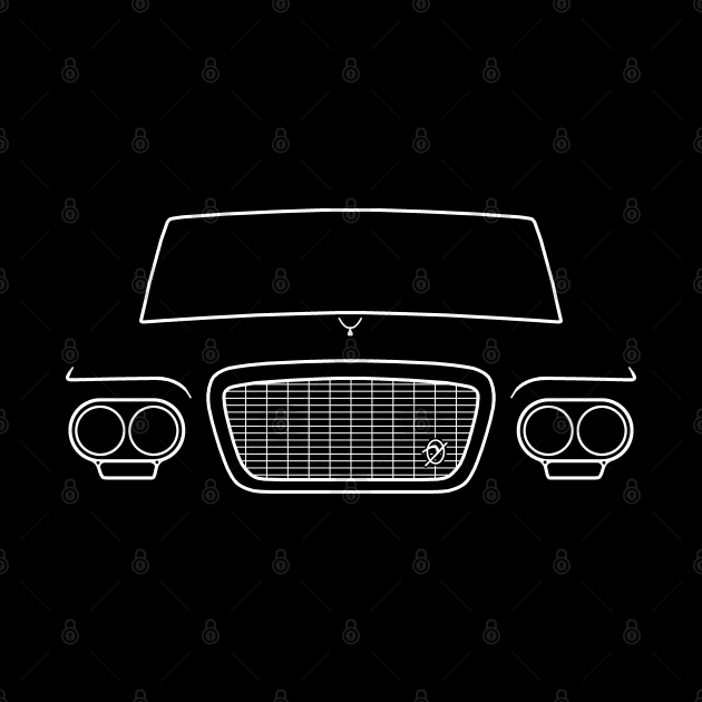 Studebaker Lark 1960s classic car white outline graphic by soitwouldseem