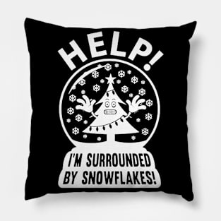 surrounded by snowflakes Pillow