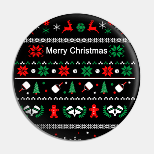 Ugly Christmas Sweater style Pickelball Pin