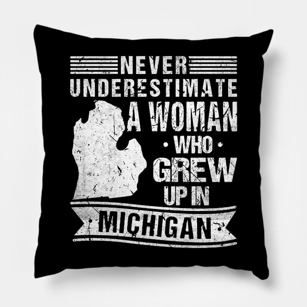 Vintage Michigan Map Pillow by Humbas Fun Shirts