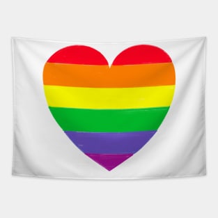 Rainbow love Heart Tapestry