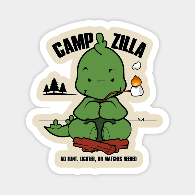 Camp Godzilla Magnet by Spikeani