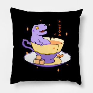 Kawaii Tea Rex Teatime Pillow