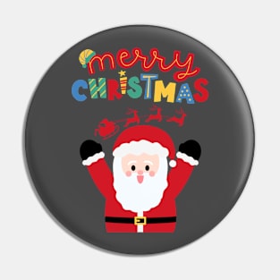 Merry Christmas with Santa Pin