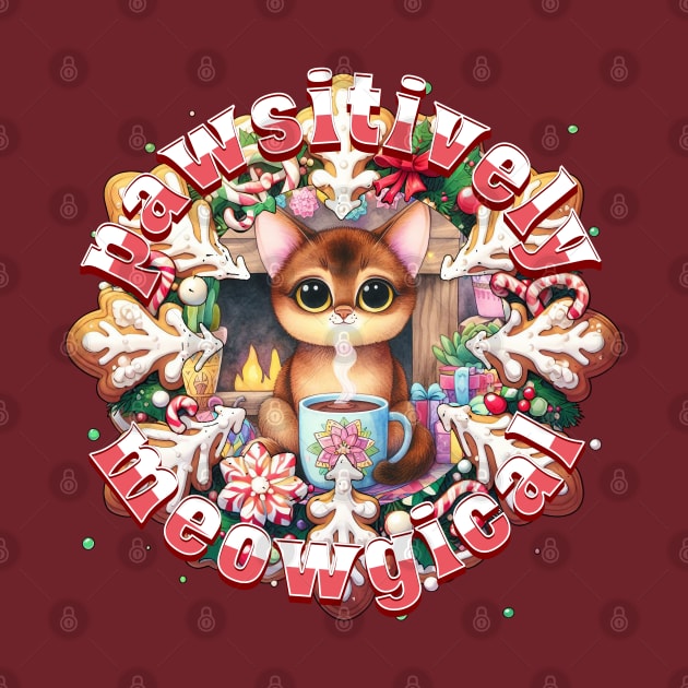 Meowy Catmus Wreath Pawsitively Meowgical 5A1 by catsloveart