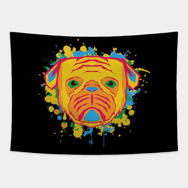 My colorfull pug Tapestry by mybeautypets