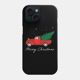 Merry Christmas Retro Vintage Red Truck Phone Case